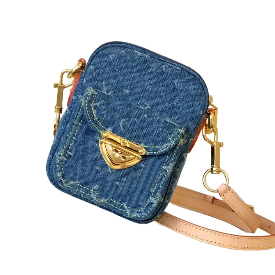 10A top original único M82948 bolsa azul bolsa de ombro bolsa de designer mini bolsa crossbody feminina bolsa de grande capacidade denim denim chegada bolsa para celular bolsa de batom