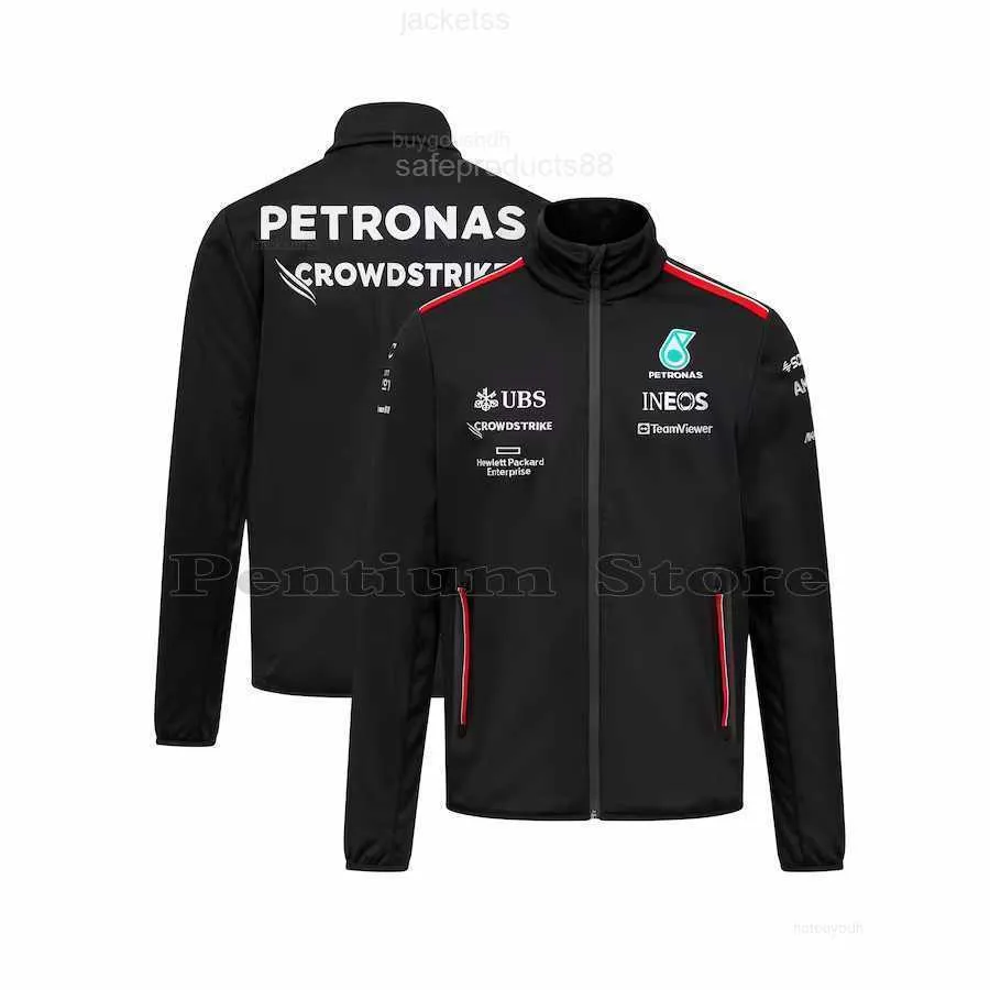 Erkekler Yeni 2023 F1 Petronas Baskılı Formül 1 Otomobil Hayranları Yarış Takımı Giyim Rüzgar Dışı Siyah fermuar Lnsert Spor Giyim
