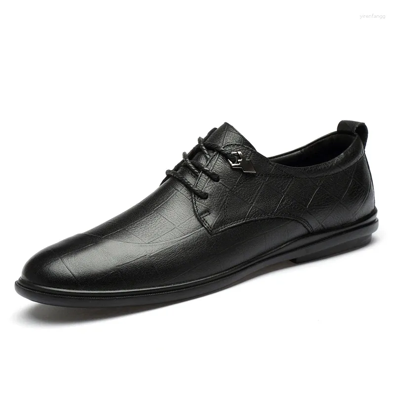 Sapatos casuais 2024 homens couro genuíno negócios oxfords luxo elegante cavalheiro casamento social vestido masculino