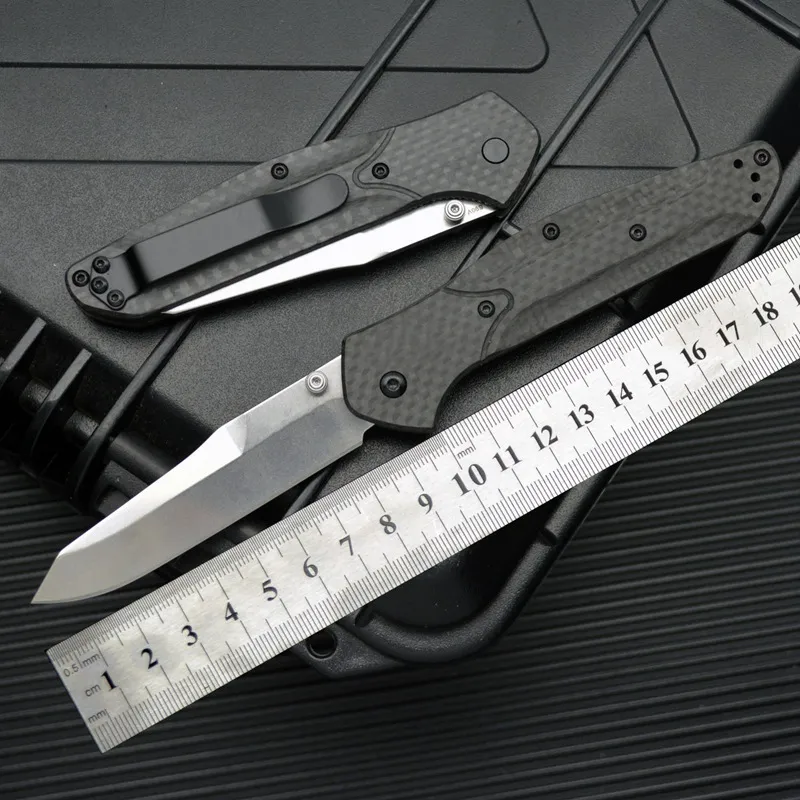 Nova faca dobrável BM940-1 alça de fibra de carbono D2 lâmina de stonewash BM940 Osborne BM940-1 eixo bolso auto defesa sobrevivência ferramenta de acampamento 059