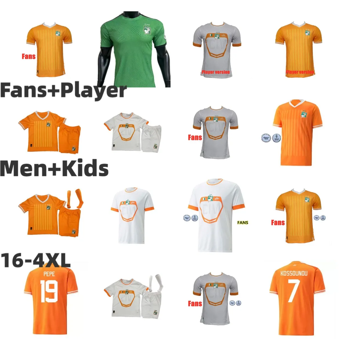 2024 2025 Elfenbenskusten Soccer Jerseys National Football Team Kessie Zaha Uniforms 24 25 Cote D Ivoire Football Shirt Cornet Player Version Men Kids Socks Full Sets