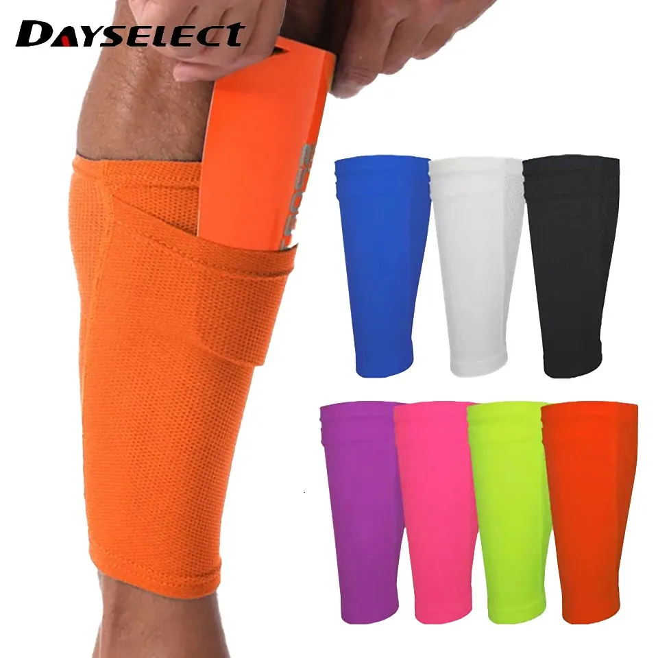 1 par Sports Soccer Shin Guard Pad Sleeve Sock Calf Shinguard Leg Fit Support Football Compression Vuxen Teens Barn 240228