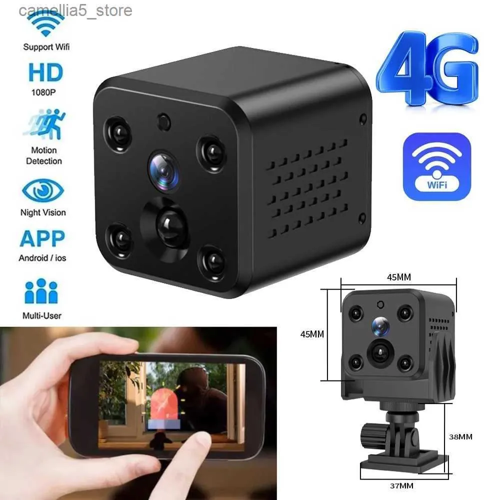 Caméra de surveillance pour bébé 5MP 4G mini caméra de détection de mouvement PIR avec batterie intégrée surveillance de la sécurité à domicile moniteur pour bébé à vision nocturne infrarouge Q240308