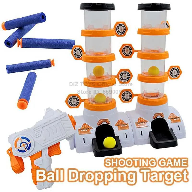 Gun Toys 2023 newest ball falls target shooting target for gun Nerf soft bullets children competitive toys for games accessories for gun 240307