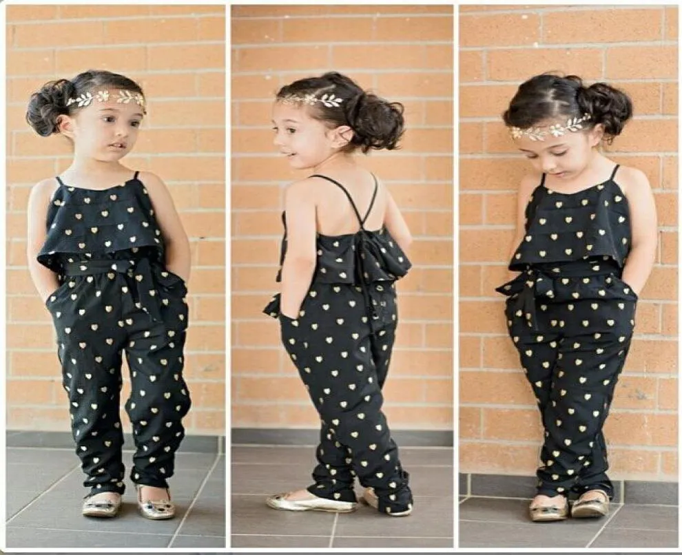2015 Girls Casual Sling Zestawy odzieży Romper Baby Pielężeniowe kombinezony w kształcie serca