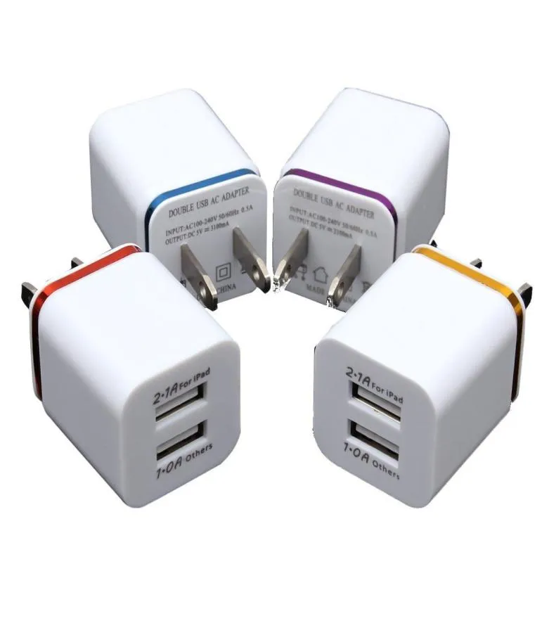 Metal Dual USB Wall Charger US EU Plug 21a AC Power Adapter Wall Charger Plug 2 Port för telefon8448275