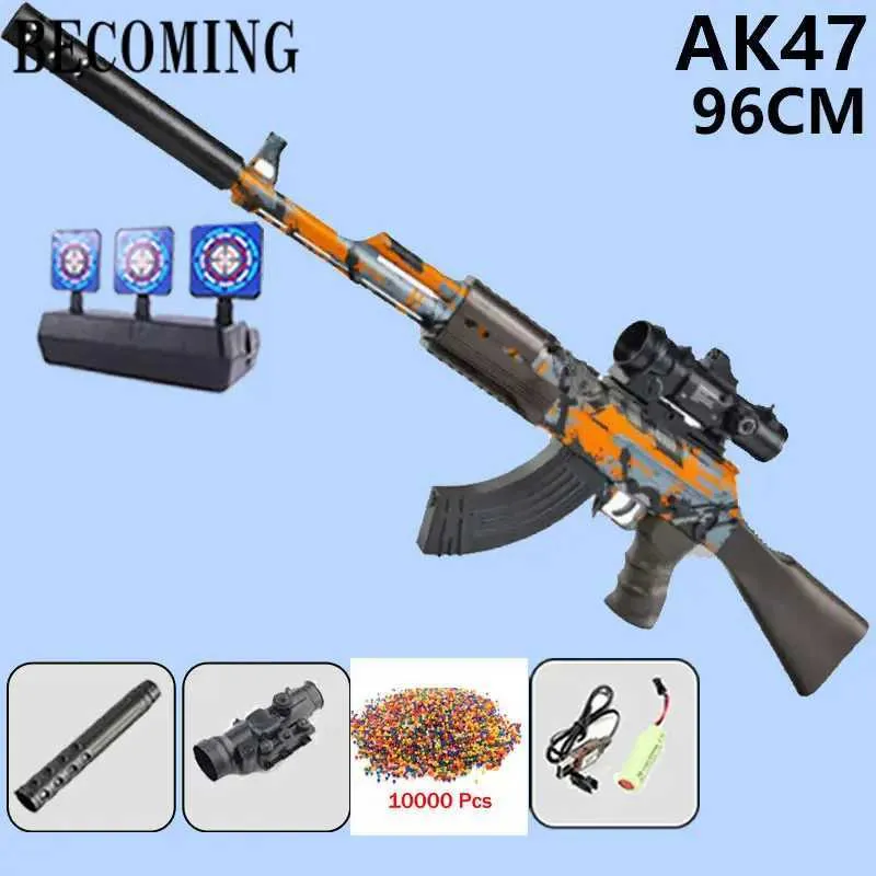Gun Toys Andra leksaker Gun Gel Ball AK47 Gun Self-Hydro Gel Gun 96cm Electric Soft Bullet Gun For Kids Adult CS för att slåss med vapen för att skjuta Fake Gun-Toy 2400308