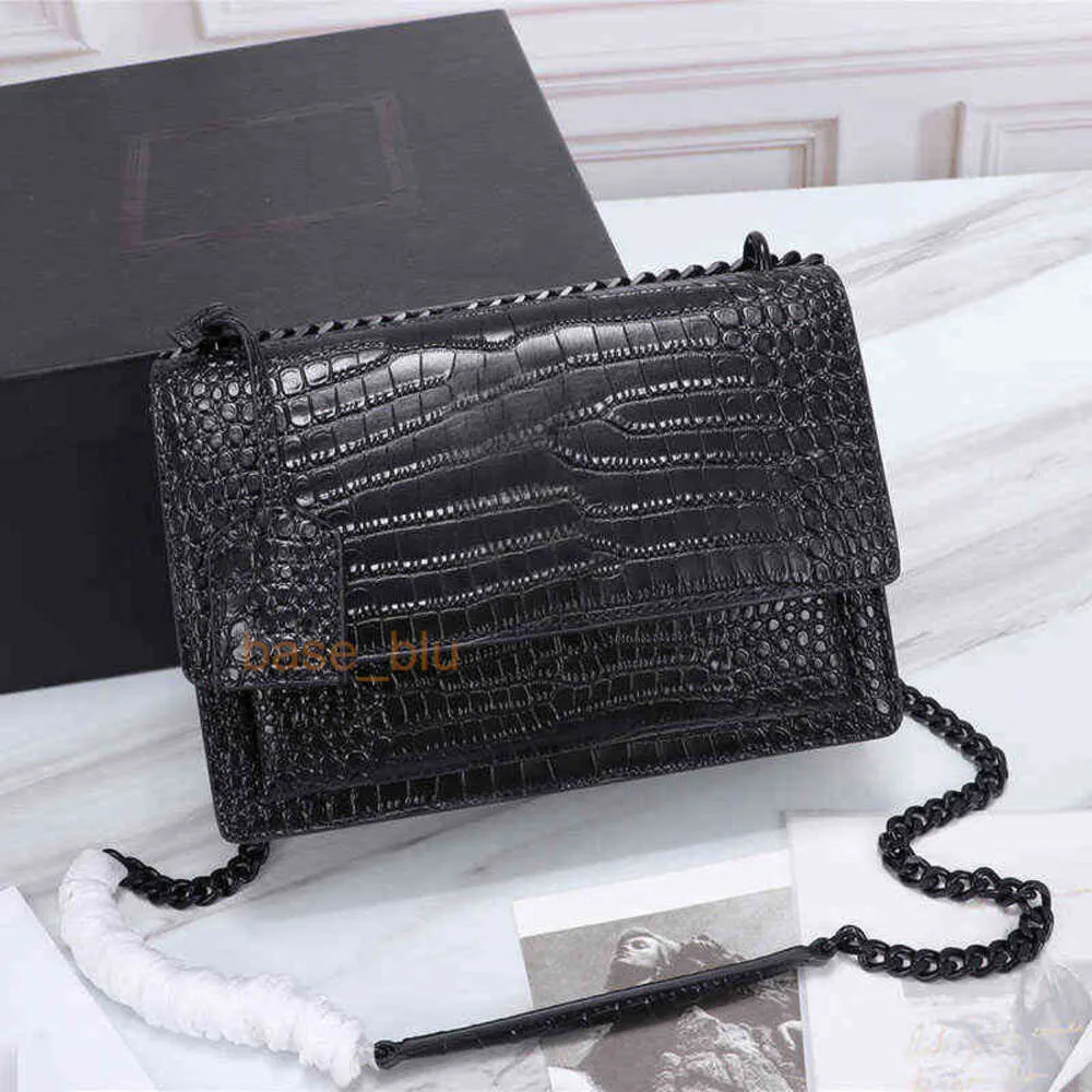 5A Дизайнерская сумка по кроссу высококачественные роскошные кошельки из крокодила в стиле карман Сансет Средний Женский цепь кожа