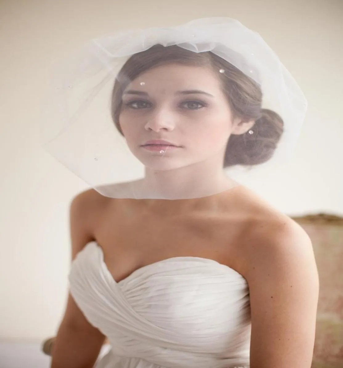 Teste Pinterest Blush Véus Véus de Noiva Marfim Branco Tule Véus Acessórios de Noiva Contas 2015 Favores de Casamento 6851260