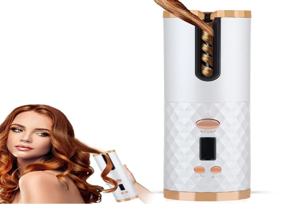 LCD Full Automatic Hair Curler Rotating Curling Iron Ceramic Heat Hår Stick Professional Magic Heat Tube med Clips Dorp Ship6855543