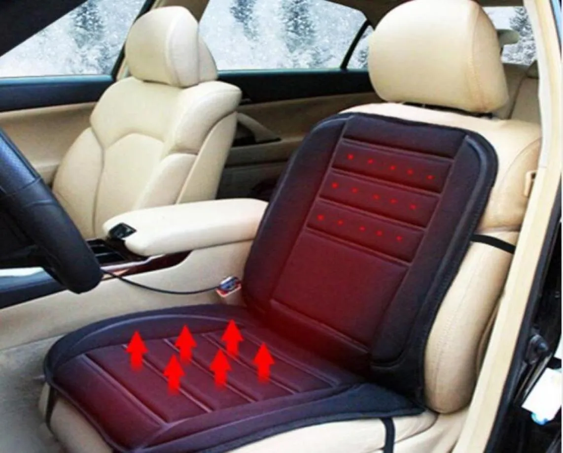 Carro aquecido assento capa de almofada auto 12v aquecimento aquecedor almofada automóveis inverno cadeira assento capa esteira controle temperatura2101356
