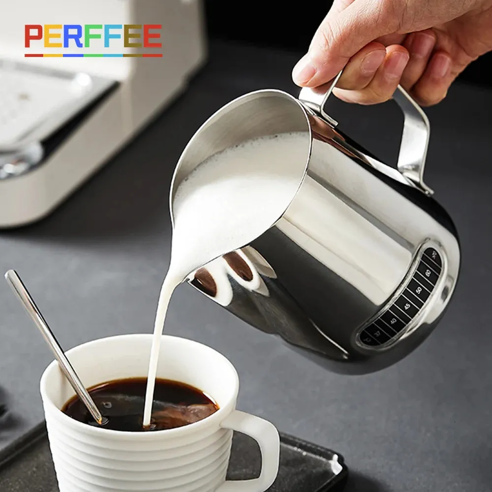 Kawa Latte Milk Mleko Piekówki Pitother Pitcher ze stali nierdzewnej Espresso Barista Akcesoria 240304