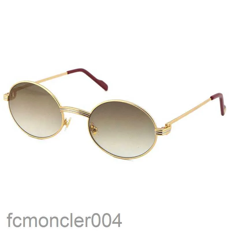 Vente en gros plus grande 1186111 Lunettes de soleil en métal exquises pour hommes et femmes Lunettes Adumbral Uv40 Taille de la lentille 5522140mm Argent 18k Or Cadre Lunettes O2YF