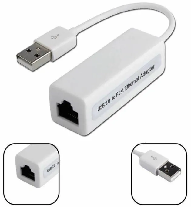 USB 20 100Mbps Hızlı Ethernet Ağ Adaptörleri RJ45 Harici USB Kablolu İnternet Ethernet LAN Adaptör Kartı Dongle Dizüstü Bilgisayar Tableti2514369