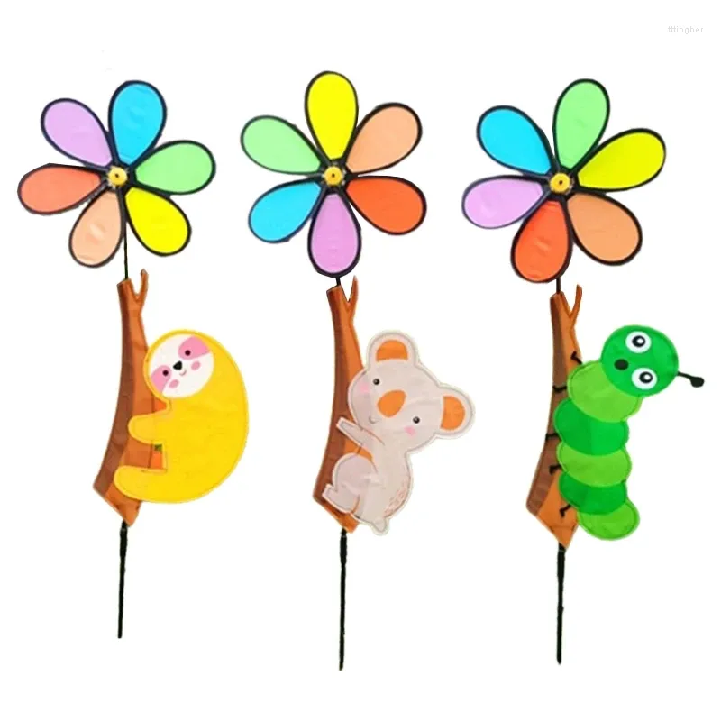 Garden Decorations Animal Climbing Tree Windmill Stake Colorful Waterproof Outdoor Ornament For Home Yard Lawn Decoration Wind Drop