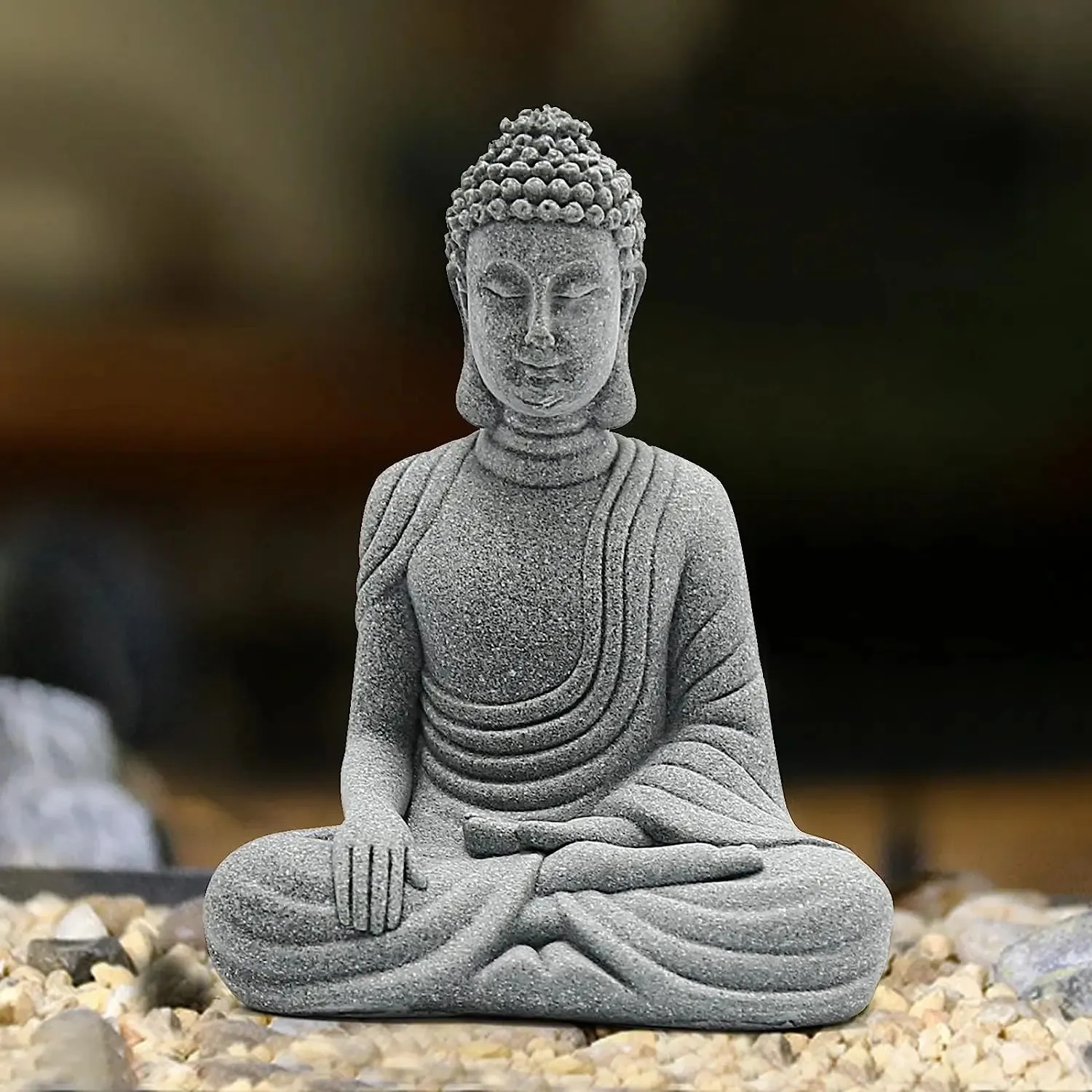 Fish Aquarium Decorations Sandstone Buddha Statue Micro Landscape Buddha Decorations for Underwater Accessories Furnishings Deco 240307