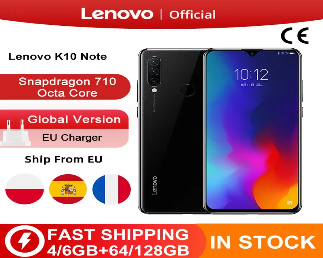 Глобальная версия Lenovo K10 Note Z6 Lite, 64 ГБ, 128 ГБ, восьмиядерный процессор Snapdragon 710, тройная задняя камера, 63 дюйма, капля воды, 4050 мАч5795185