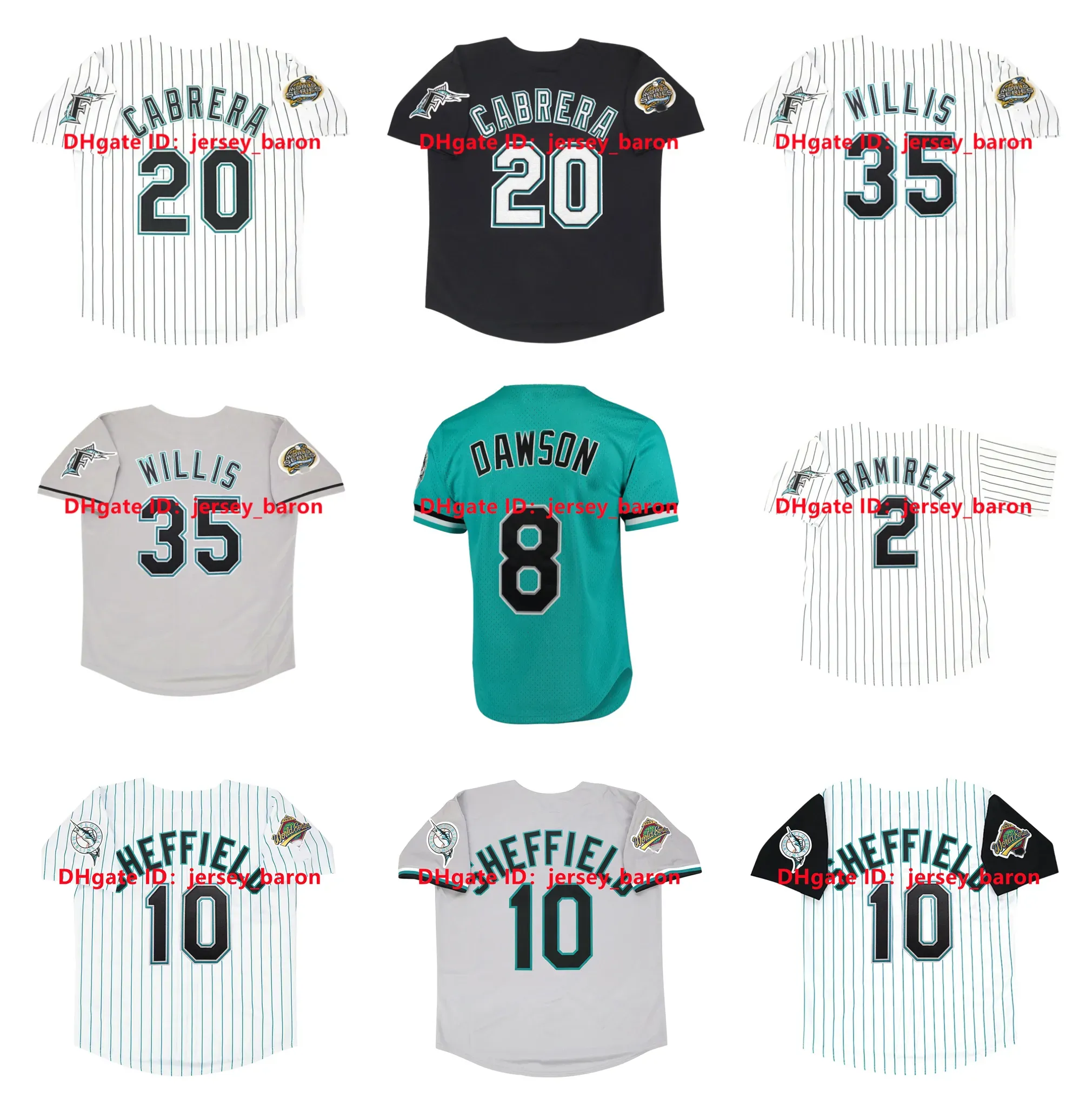 Miguel Cabrera Gary Sheffield Custom Men Women Youth Marlins''jazz''Baseball Jersey Florida Dontrelle Willis Mike 31 Piazza Andre Dawson Hanley Ramirez Bonilla