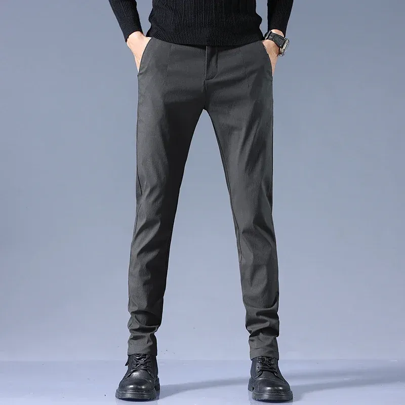 Pants 2022 NYA 67% BOMULL 31% POLYESTER 2% SPANDEX MÄNS SLIM CASUAL PANTS Fashion Business Cotton varumärke Klassisk stil