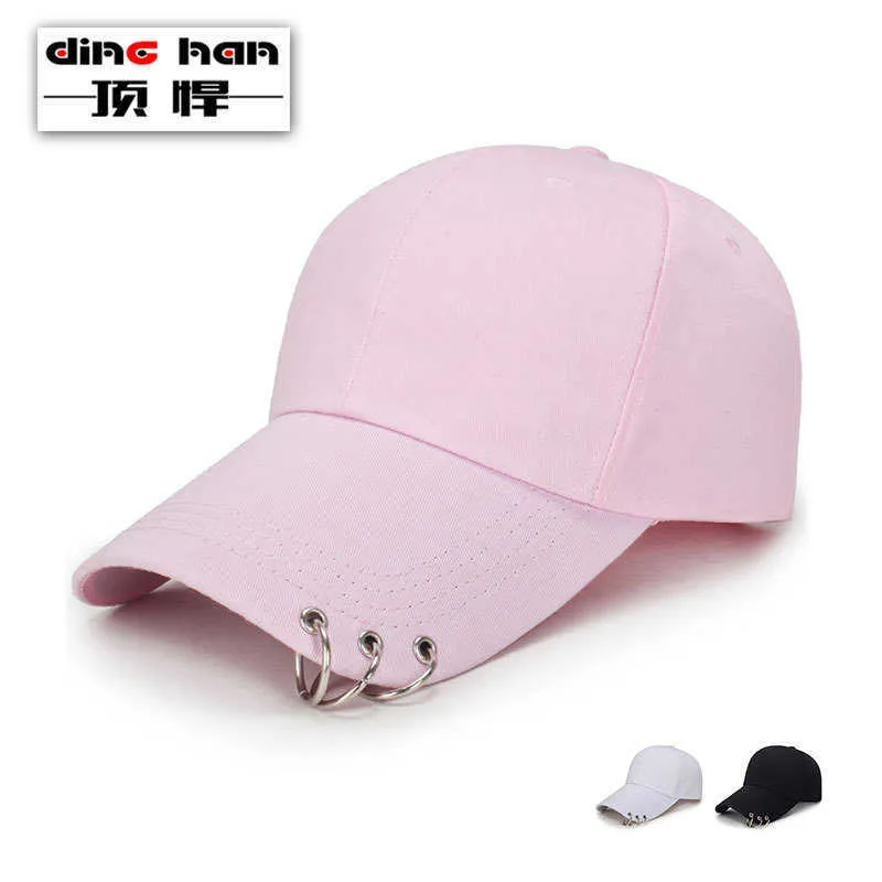 Spring and summer new light plate baseball cap mens and womens trend hanging ring hat leisure sun hat iron ring sunshade hat