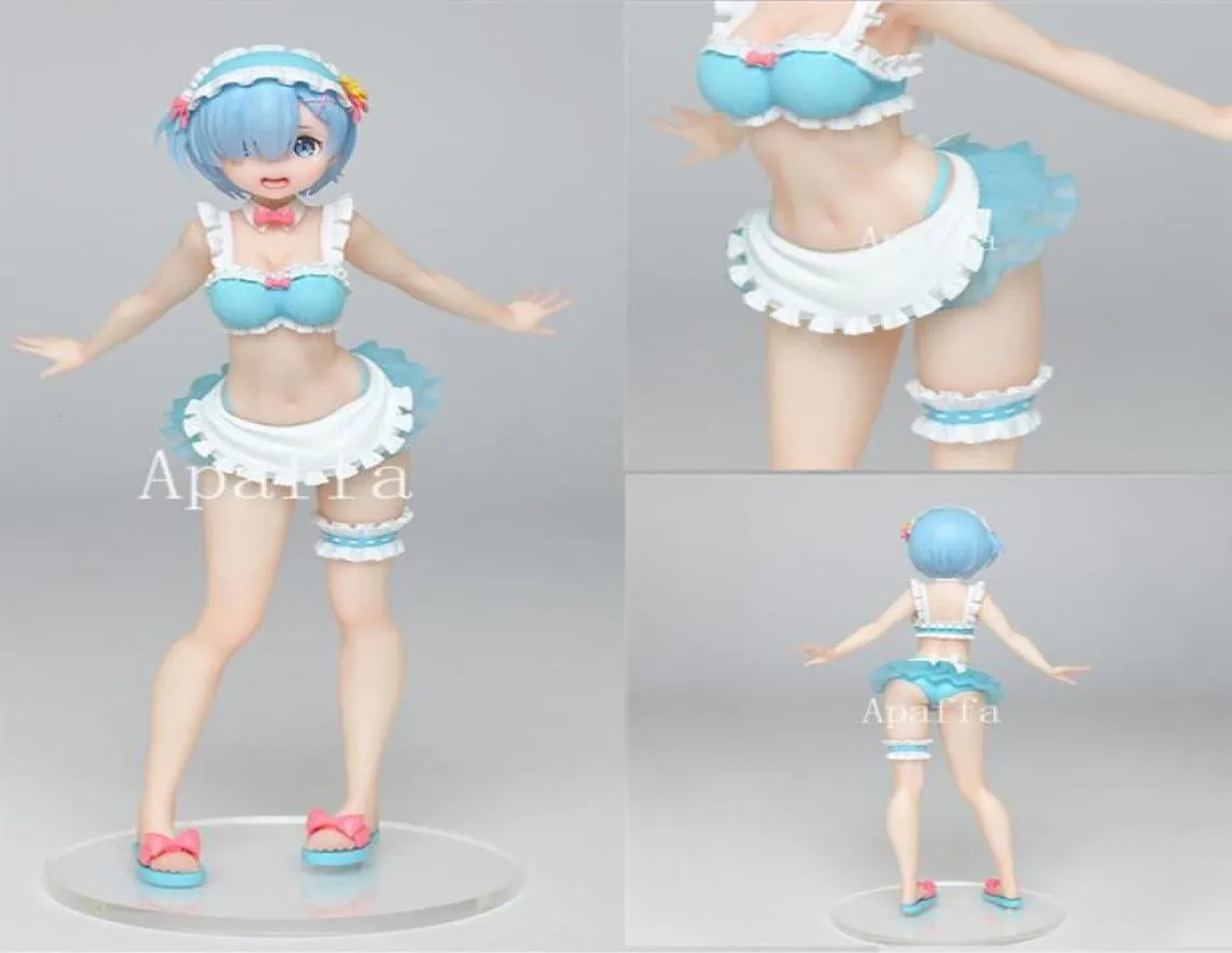 Rem Anime Relife in a Different World From Zero Exq Rem Swimsuit Ver Pvc Action Figure Figurine Model Toys Gift Action Figure T202026497
