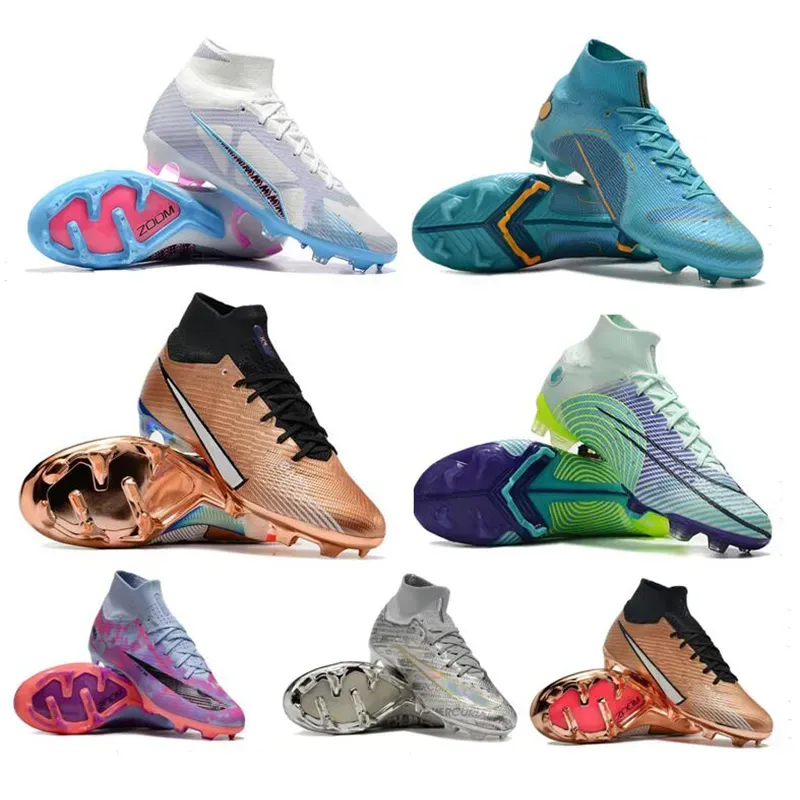 Męskie buty piłki nożnej Dzieci Crampony Rtęciowe buty piłkarskie Turf 7 Elite 9 R9 V 4 8 15 XXV IX FG Cr7 American Foot Ball Boot Enfant Młodzież chłopców Rozmiar 3Y-11 35-45