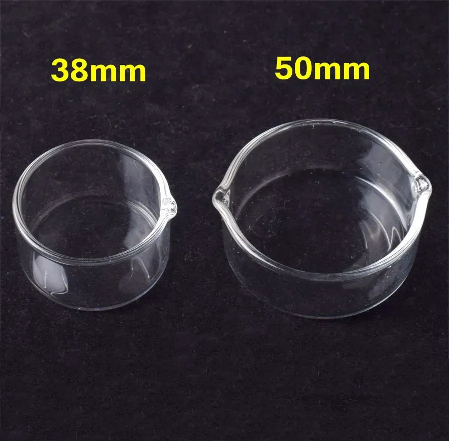 Glass Hookahs Oil Ring Ashtray Dish 38mm 50mm OD Dabber Dishs for 10mm 14mm 18mm Mini Nectar Collector Kit