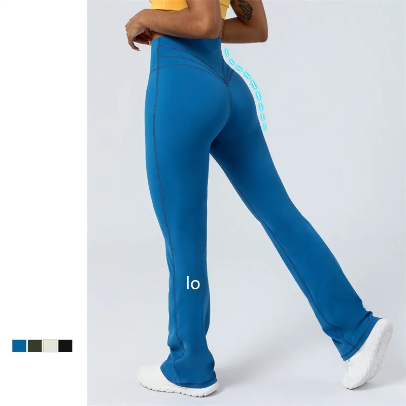 A10 Yoga Uitlopende Broek Dames Hoge Taille Slim Fit Buik ll Bell-bottom Broek Toont Benen Lange Yoga Fitnes 2302