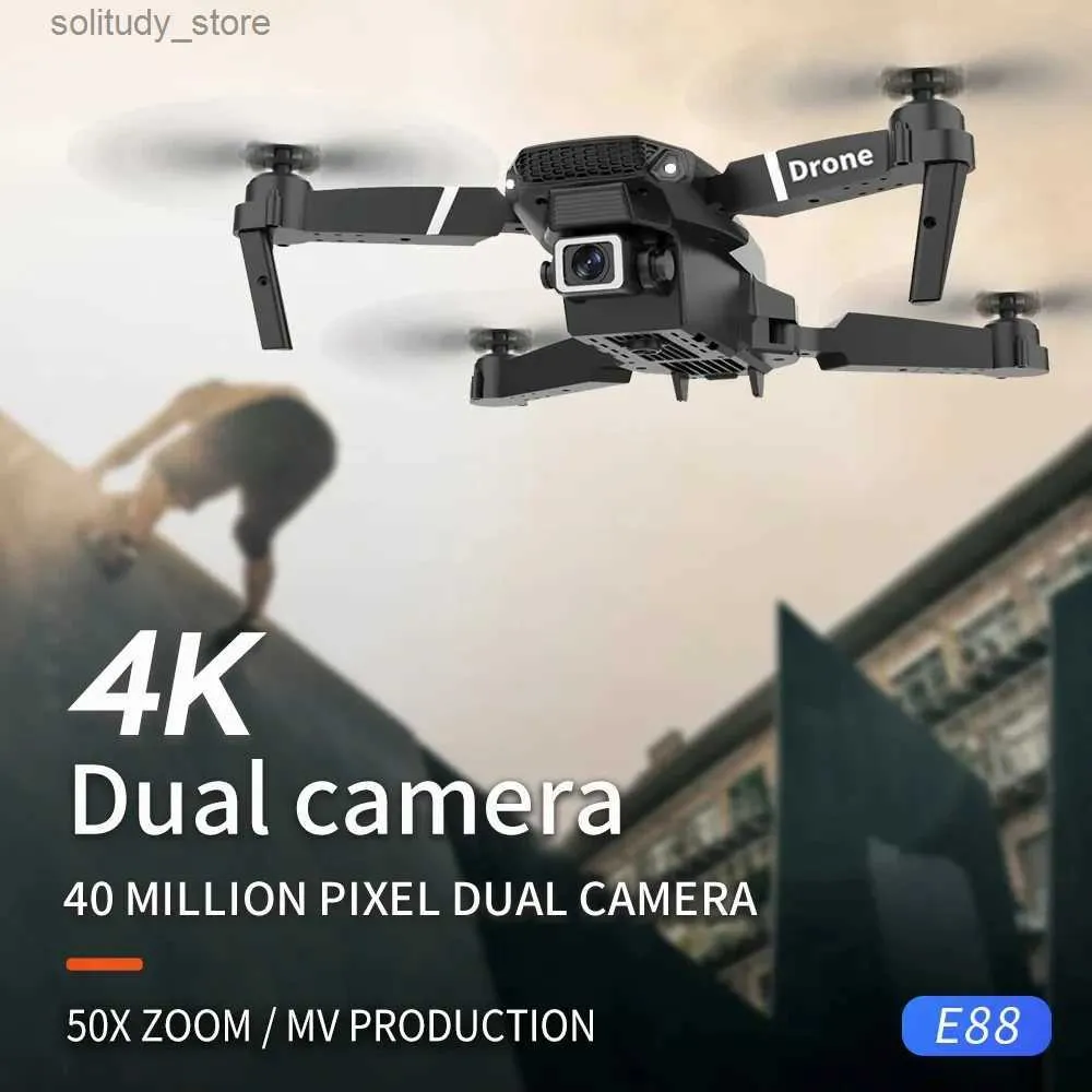 Дроны E88 Pro Drone 4K 1080P FPV WIFI Широкоугольная HD-камера RC Складной квадрокоптер с удержанием высоты Профессиональные игрушки-дроны Подарок детям Q240308