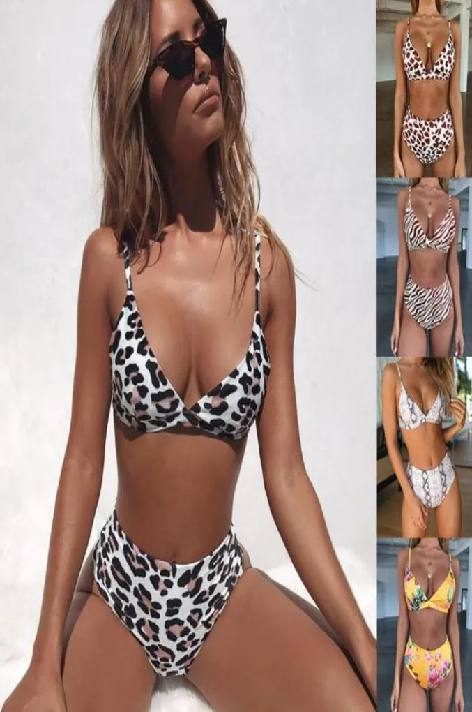 Nowe kobiety039s Swim Wear 2019 Swimsuits Leopard Snake High Talie Ladies Bikini Travel Swimsuit9173204