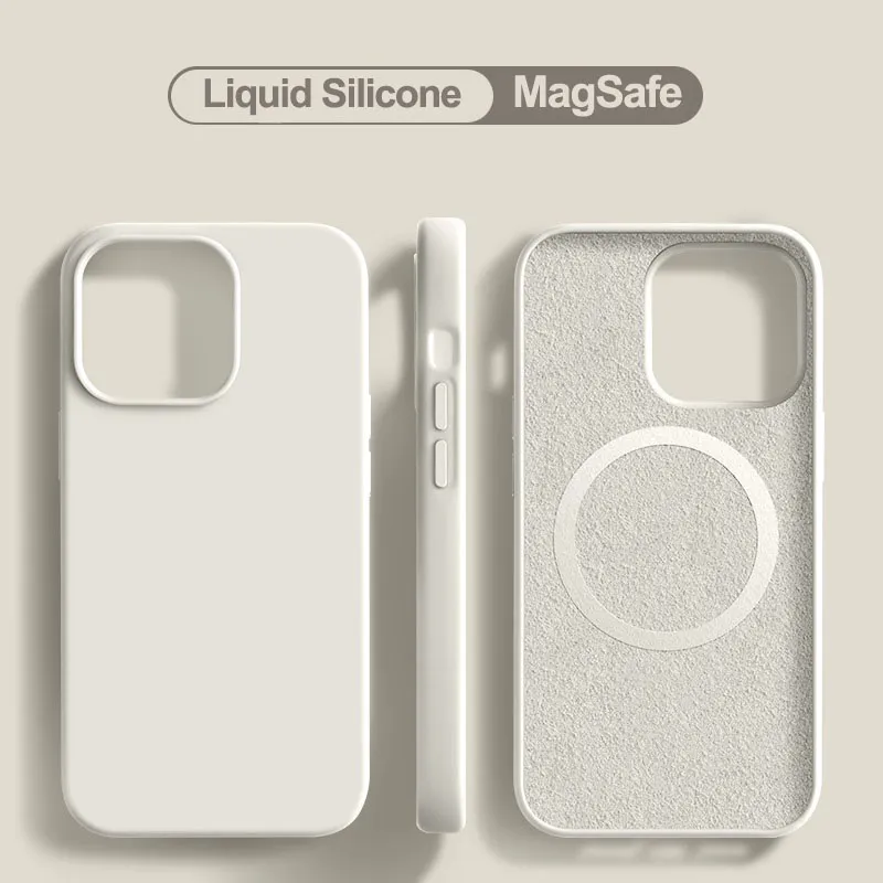 Magsafe – coque de téléphone en Silicone liquide, étui Original de haute qualité, Protection magnétique, pour iPhone 15, 14, 13, 12, 11 Pro Max