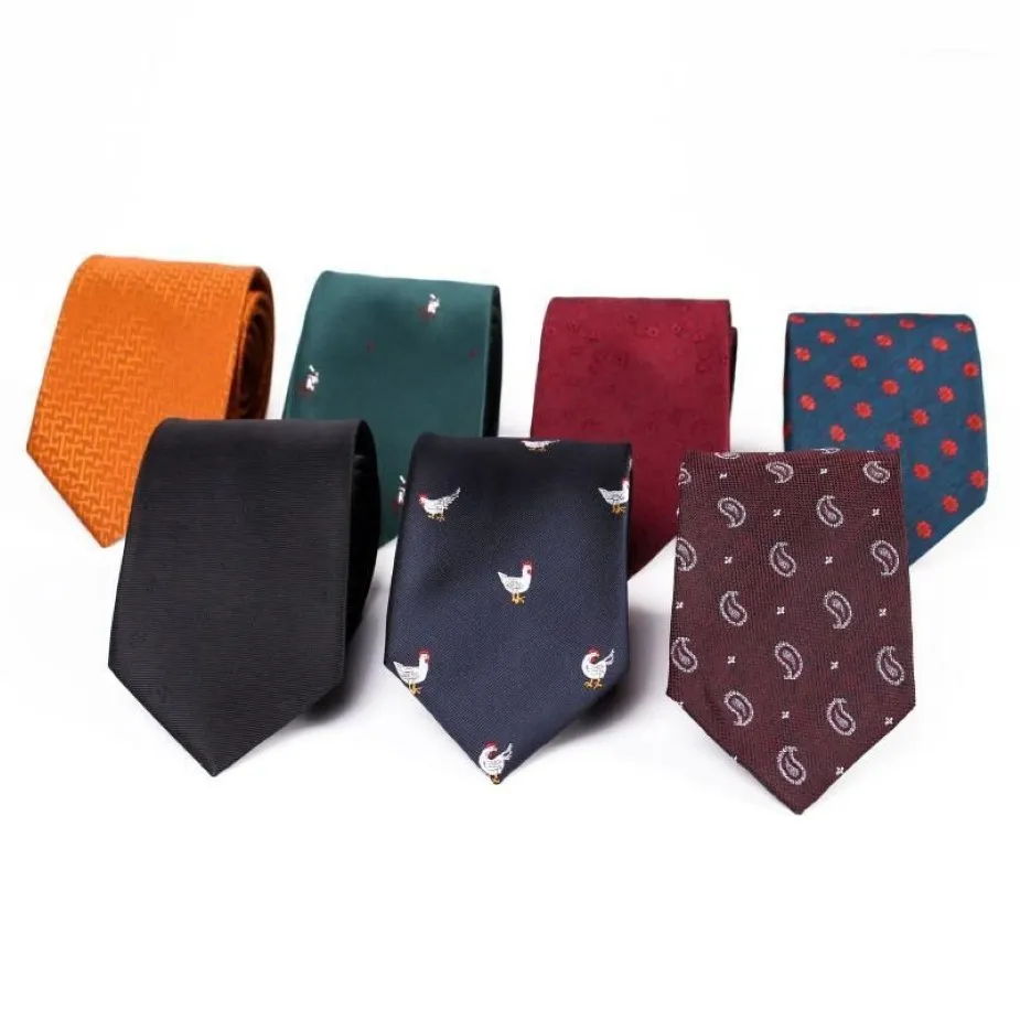 新しい7cmファッションアニマルパターンネクタイCorbatas Gravata Jacquard Slim Tie Business Wedding Neck Tie for Men1281h