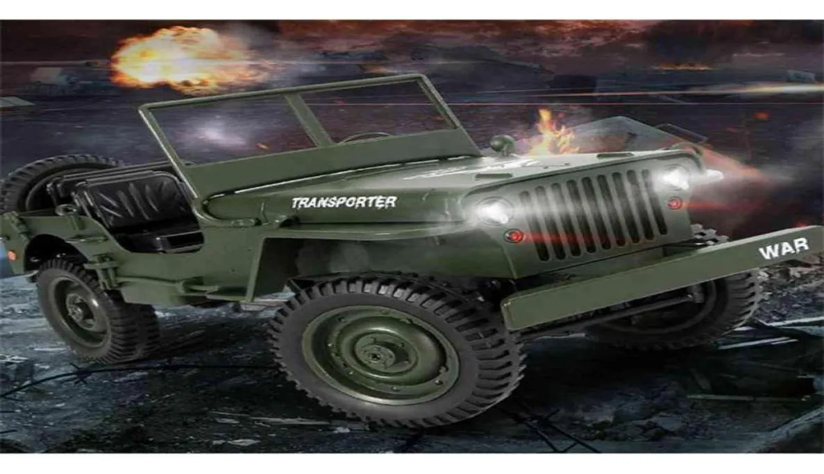 RC Truck Q65 110 2 4G 4WD CAR CONVERTIBLE Remote Control Light Fourwheel Drive Offroad Militära klättring Toys 210729293M7608769