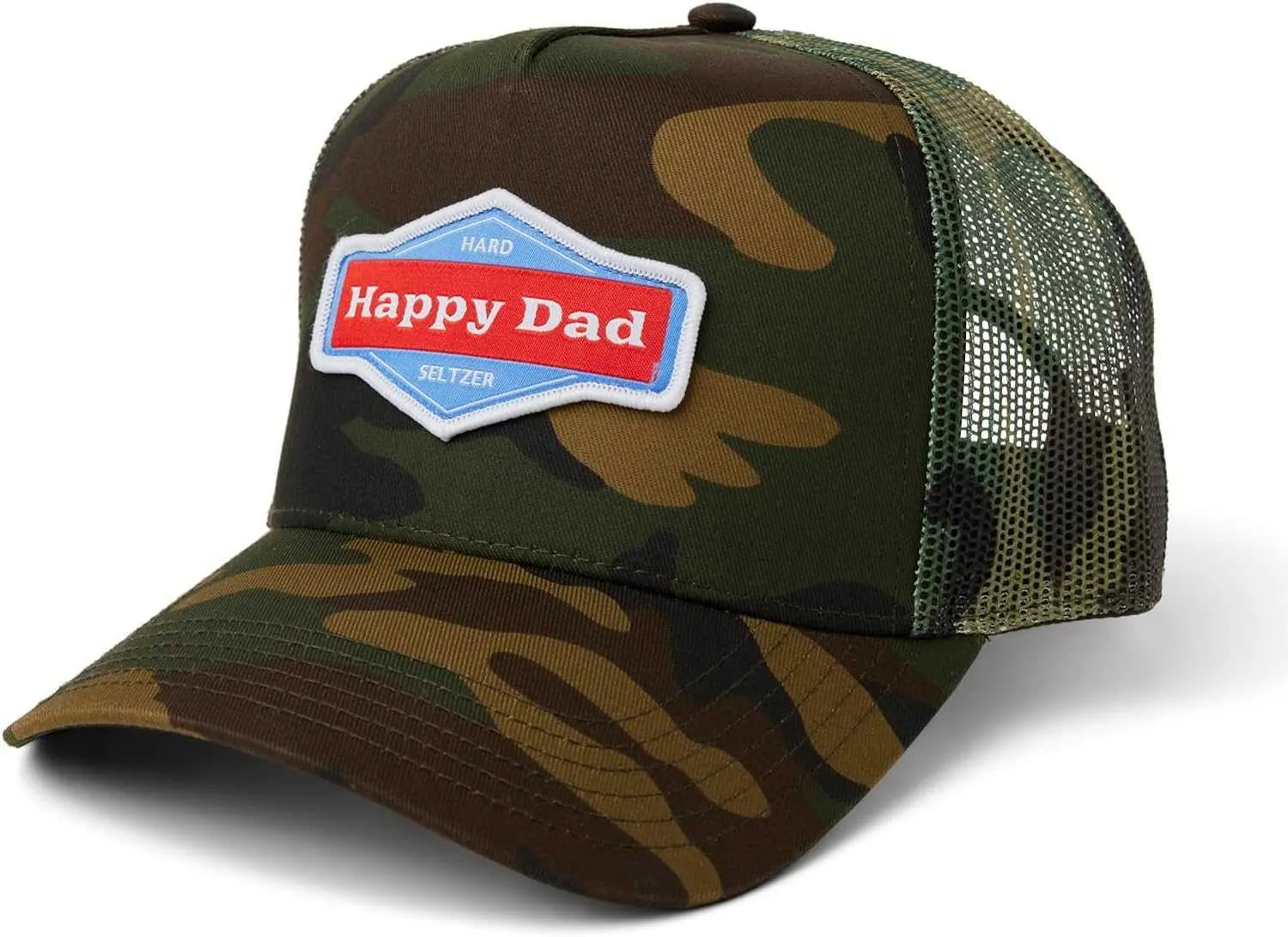 Cappello da camionista Happy Dad, cappello da uomo alla moda con rete traspirante sul retro, chiusura a scatto, regalo di compleanno, cappello con chiusura a scatto
