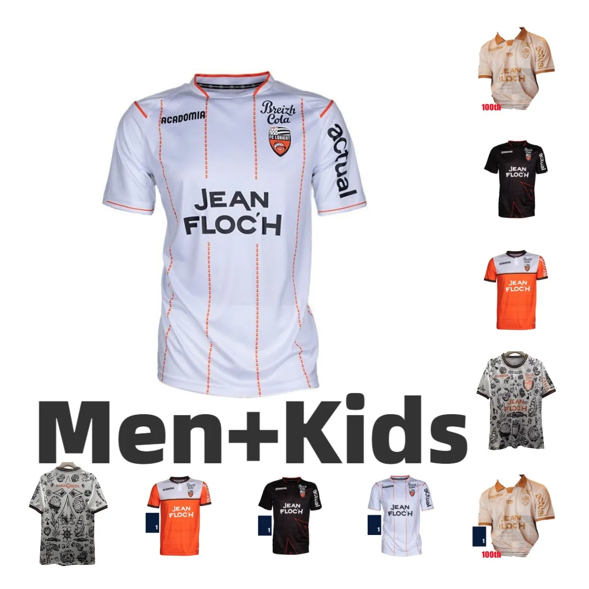 2024 2025 FC Lorient Mens Soccer Jerseys FONTAINE Tattoo 100th Special Edition GRBIC LE FEE Maillot De Foot BOZOK BOISGARD MARVEAUX Football Shirts ABERGEL