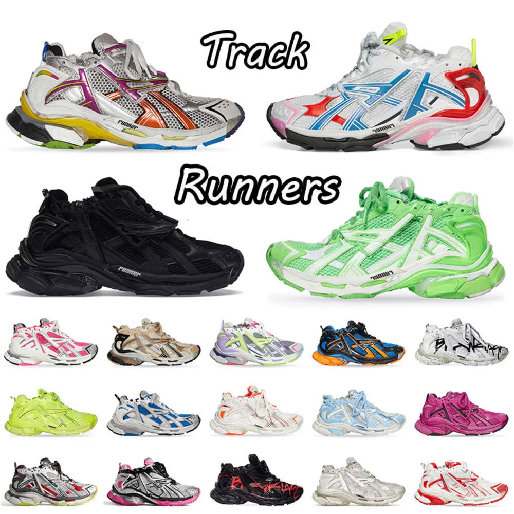 Runners 2024 Track Sneakers 7.0 Designers Chaussures de sport Plate-forme Marque Graffiti Blanc Noir Déconstruction Transmettre Femmes Hommes Tracks Entraîneurs Runner 7 Tess s.Gomma