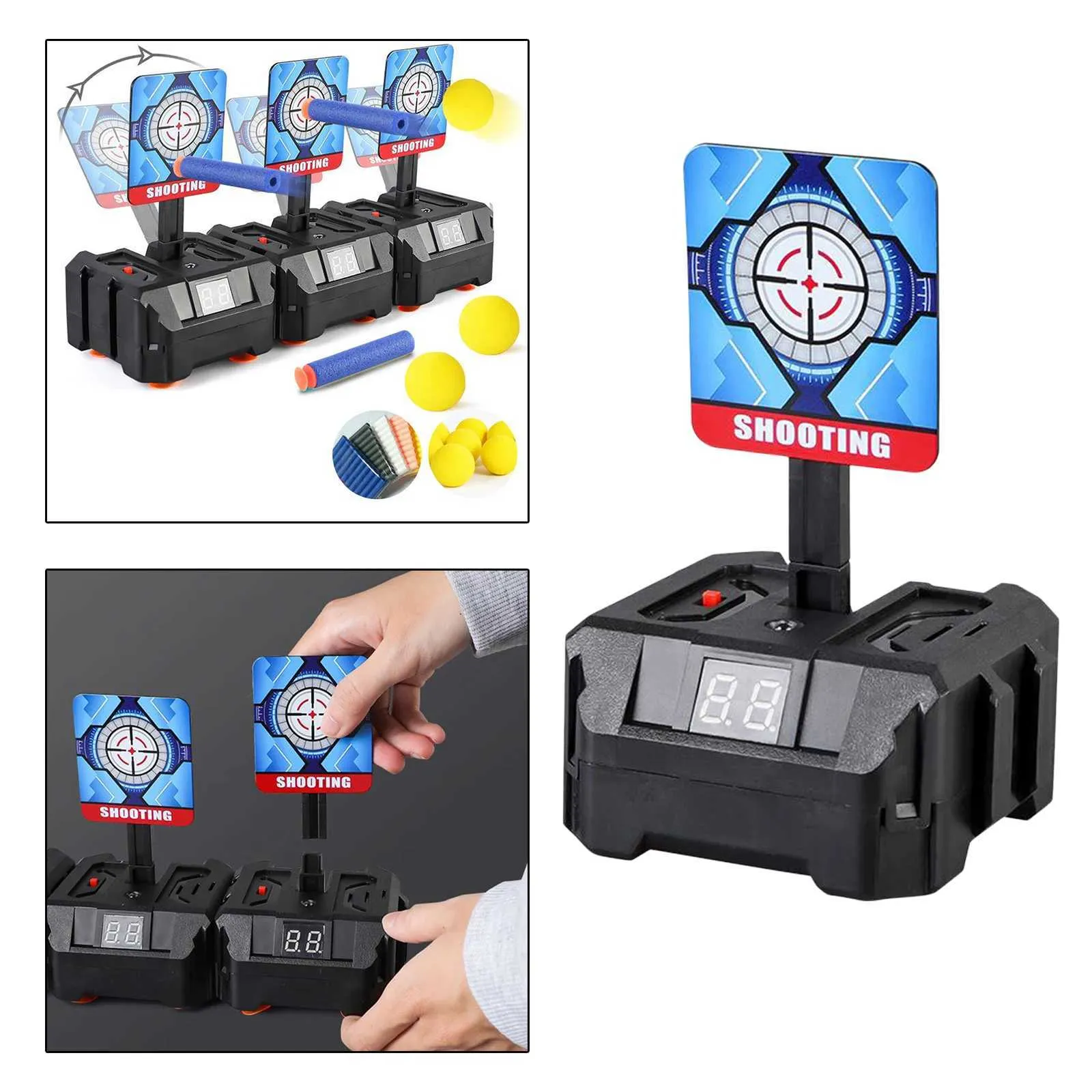 Gun Toys Other Toys Automatic Reset Electric Shooting Target for Digital Target For Weapons Gel Ball Toy Nerf Accessories For Shooting Counter Gun 2400308