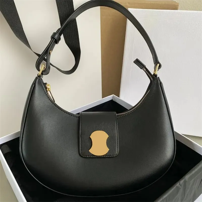 Luxurys Handbag Ava Cases Underarm Counder أكياس للمرأة رجالًا من الجلد الحقيقي Crossbody Half Moon Tote Bags Flower Flush Clutch Satchel Back Black Bage