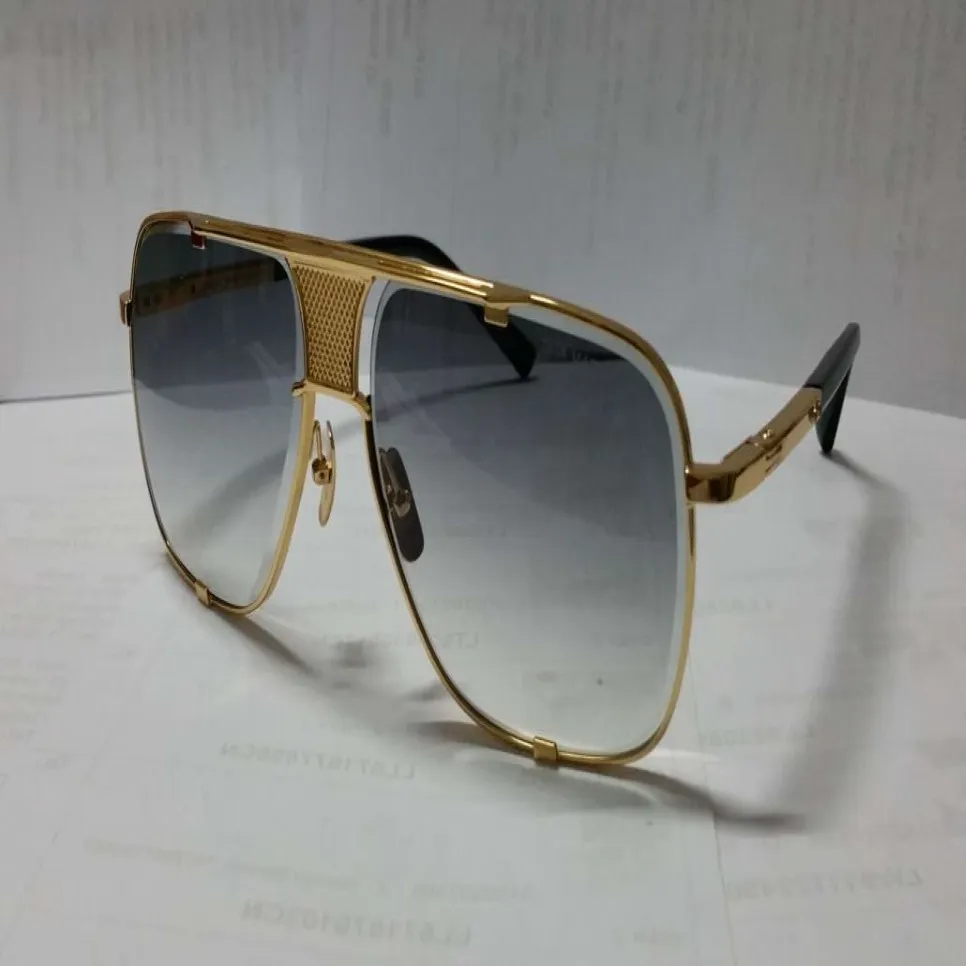 Occhiali da sole quadrati pilota da uomo Occhiali da sole sfumati neri oro grigi 2087 Occhiali da sole vintage Occhiali da sole da uomo Occhiali Nuovo con scatola3038