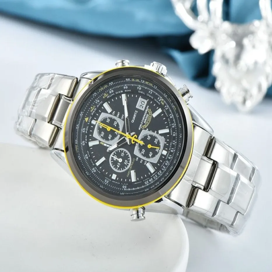 2022 relógios de luxo masculinos de alta qualidade série de seis pontos todos os mostradores funcionam relógio de quartzo masculino japão marca superior aço e couro st263j