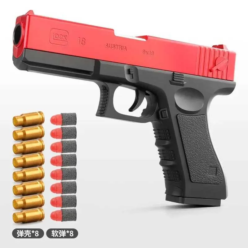 Gun Toys Glock G17 Soft Bullet Toy Pistolet Shell Wyrzucanie Piana Pianki Pistolet Desert Eagle Airsoft Pistolet z tłumikiem dla dzieci