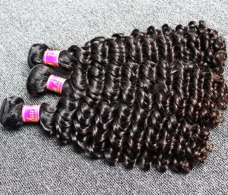 4 pz lotto 830 pollici Fasci di Capelli Brasiliani VirginHair Onda Profonda Tesse Trama Umana Non Trasformata Colore Naturale9647005