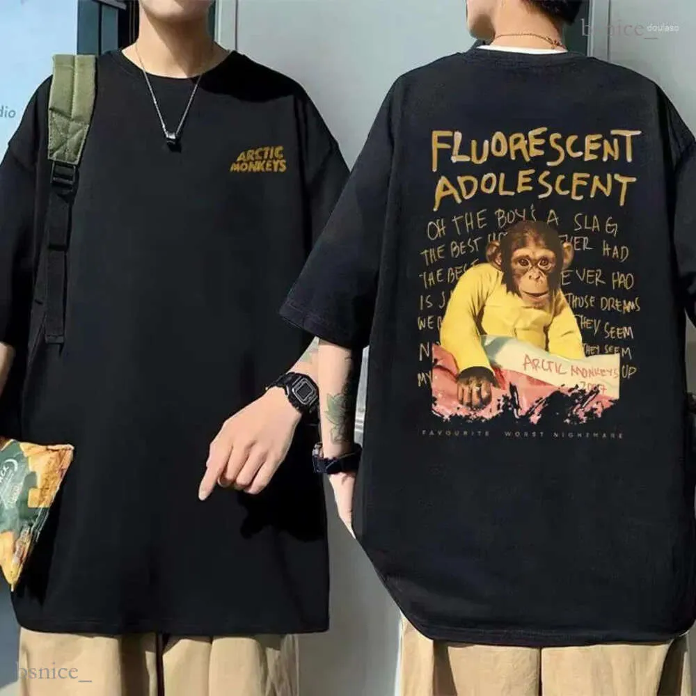 T-shirts voor heren Arctic Monkeys Fluorescent Adolescent Grafisch T-shirt Heren Dames Casual Oversized T-shirt met korte mouwen Heren Zwart Vintage overhemd 475