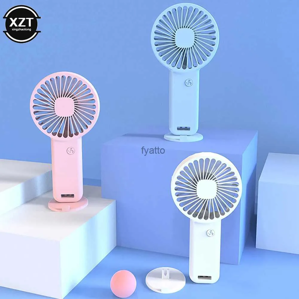 المعجبين الكهربائيين مروحة محمولة USB شحن Mini Portable Air Cooler Desktop Silent Phone Holderh240308