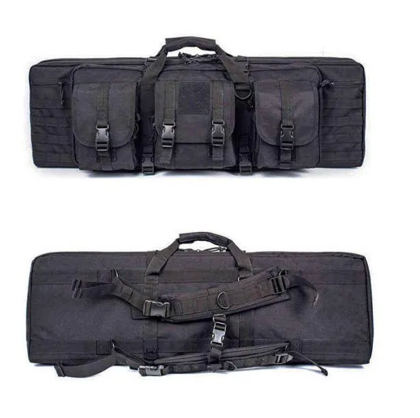 Tactique 36 47 pouces Double sac de fusil pochettes Molle pistolet de chasse sac à dos étui Airsoft extérieur pistolet militaire transporter Pack de Protection W24329966