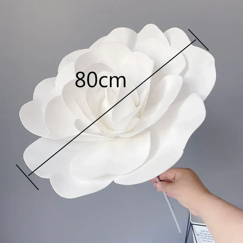 80 cm Giant Artificial Flower Rose z kwiatową pianką kwiaty głowa ślubna tło scena ścienna dekoracja centrum handlowego 2024308