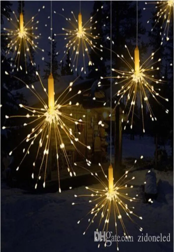 DIY Outdoor Waterdichte Kerst LED Lichtslingers Vuurwerk Batterij-aangedreven Decoratieve Kerstverlichting voor Garland Patio Wedding5864292