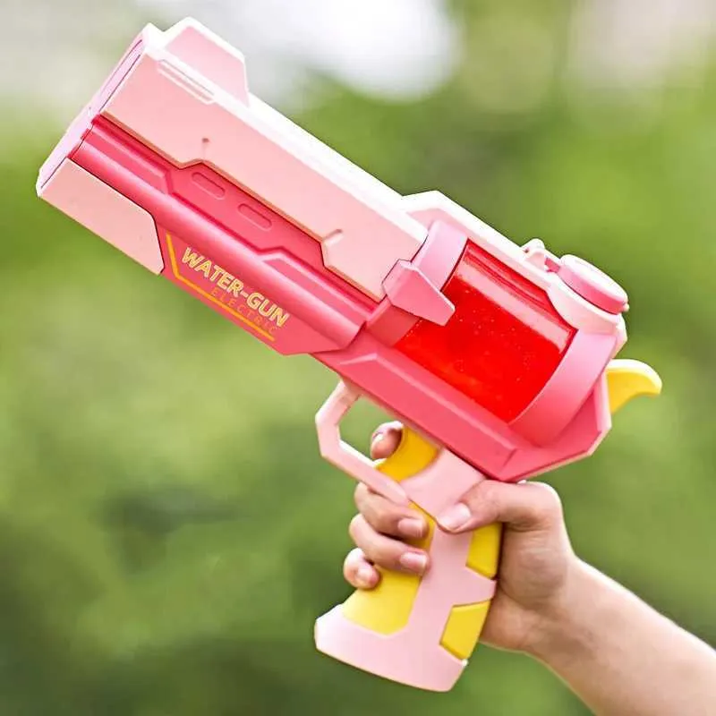 Gun Toys New Childrens Outdoor Beach Water Gun Toy Hela Automatisk Summer Beach Water Gun Swimming Pool Party Handgun Vatten som spelar Toyl2403