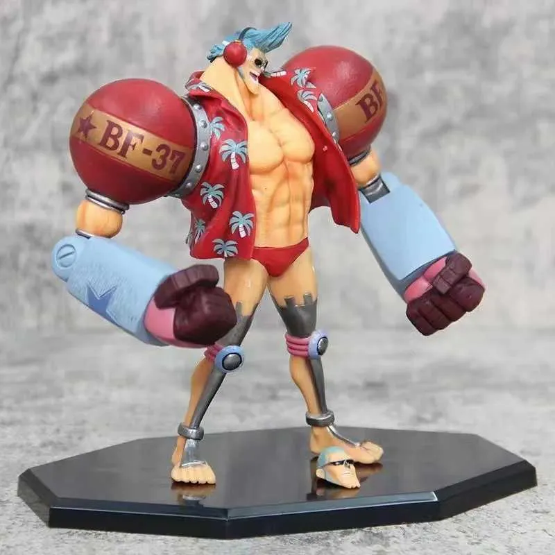 Anime Manga One Piece Anime Figura GK Franky Fighting Pirates CUTTYFLAM 2 Cabezas Figura de acción Estatua Decoración Muñeca Juguetes Regalos de Navidad J240308