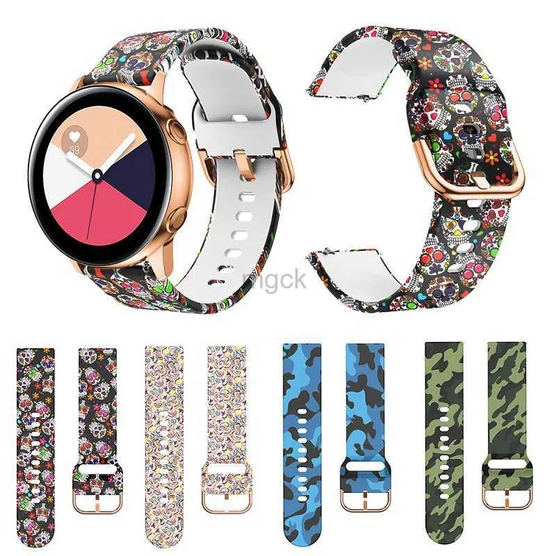 Bandes Montre 22mm 20mm bracelets de montre pour Samsung Galaxy montre 3 42mm actif 2/3 40mm Bracelet en Silicone Graffiti Gear S2 S3 Amazfit bip band 240308